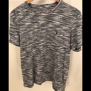 Men’s All Saints striped shirt sleeve tee